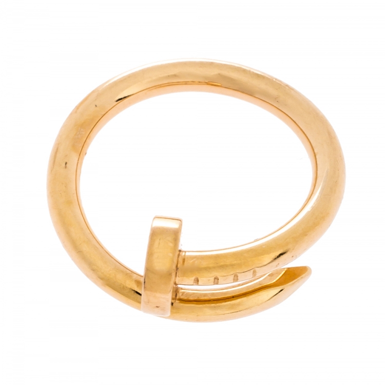 Pre Owned Cartier Juste Un Clou 18K Rose Gold Ring Size 55