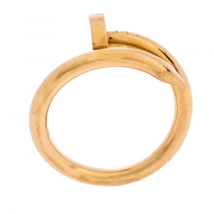 Pre Owned Cartier Juste Un Clou 18K Rose Gold Ring Size 55