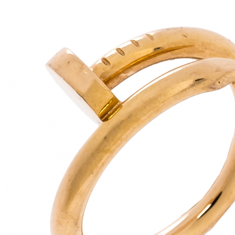 Pre Owned Cartier Juste Un Clou 18K Rose Gold Ring Size 55