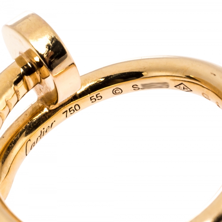 Pre Owned Cartier Juste Un Clou 18K Rose Gold Ring Size 55