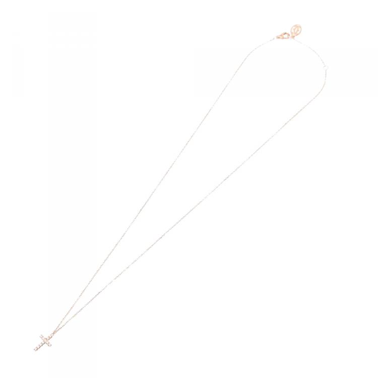 Pre Owned Cartier Symbols Cross 18K Rose Gold And Diamonds Pendant Necklace