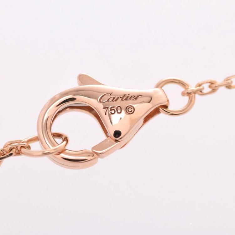 Pre Owned Cartier Symbols Cross 18K Rose Gold And Diamonds Pendant Necklace
