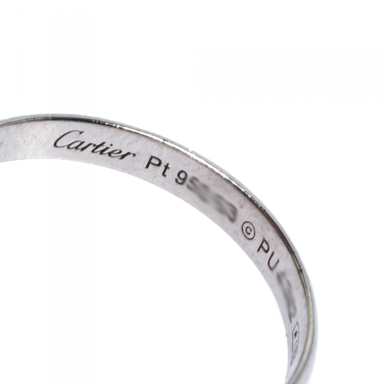 Pre Owned Cartier Trinity Diamond 18K White Gold Platinum Ceramic Rolling Ring Size 53