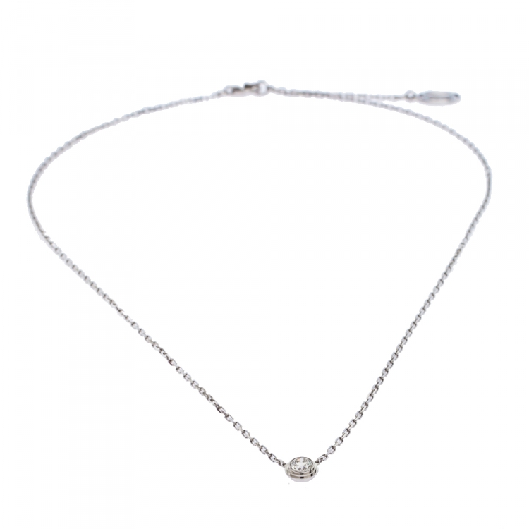 Pre Owned Cartier Diamants Legers De Cartier 18K White Gold Necklace LM