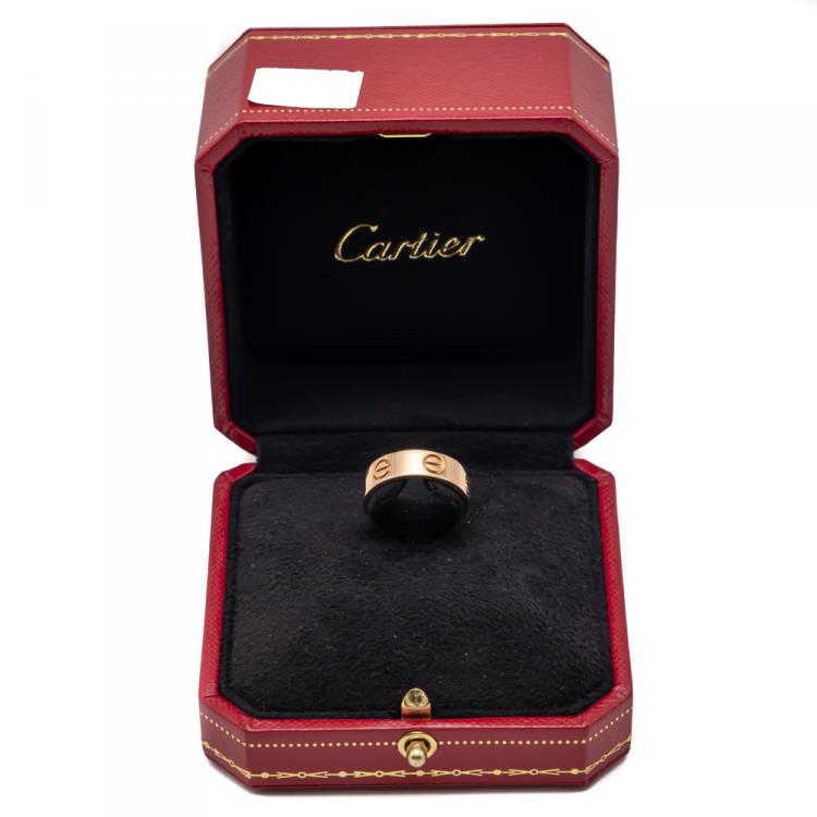 Pre Owned Cartier Love Rose Gold Band Ring Size 51