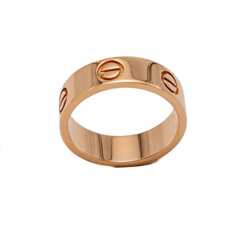 Pre Owned Cartier Love Rose Gold Band Ring Size 51