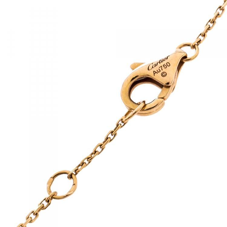 Pre Owned Cartier Caresse d'Orchidées par Cartier Pink Chalcedony 18K Rose Gold Bracelet