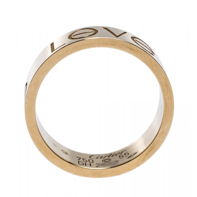 Pre Owned Cartier Love 18K Yellow Gold Band Ring Size 55