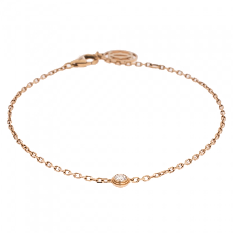 Pre Owned Cartier Diamants Legers de Cartier Diamond 18K Rose Gold Bracelet 
