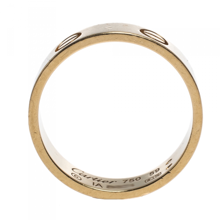 Pre Owned Cartier Love 18K Yellow Gold Band Ring Size 59