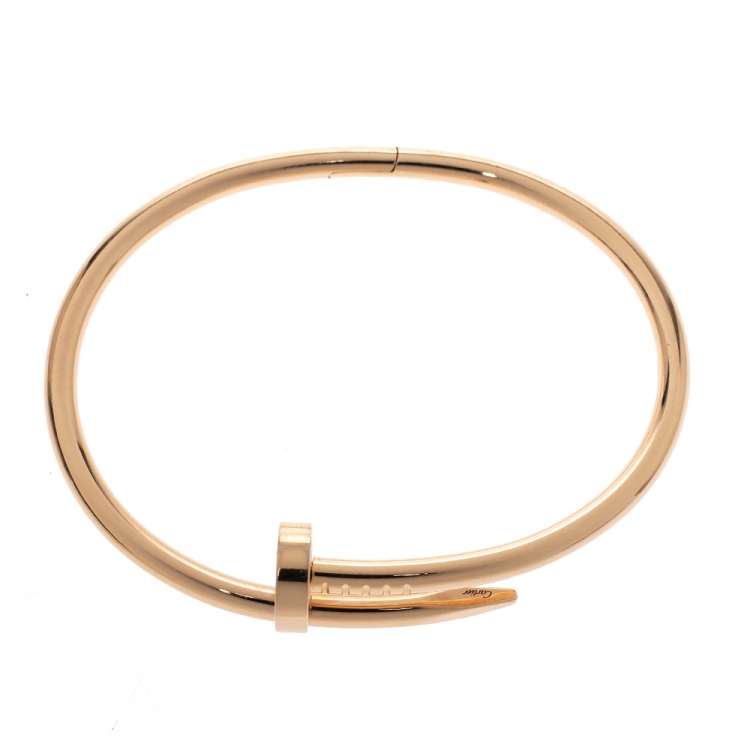 Pre Owned Cartier Juste Un Clou 18K Rose Gold Bracelet 17