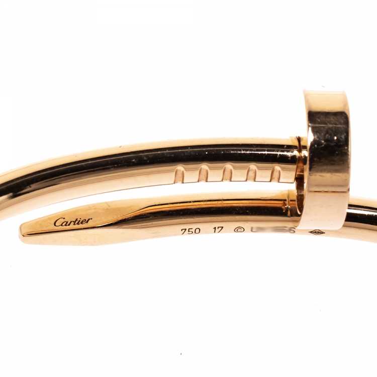 Pre Owned Cartier Juste Un Clou 18K Rose Gold Bracelet 17