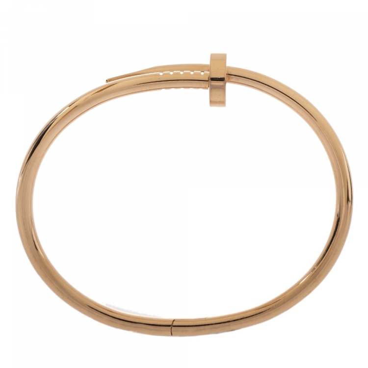 Pre Owned Cartier Juste Un Clou 18K Rose Gold Bracelet 17