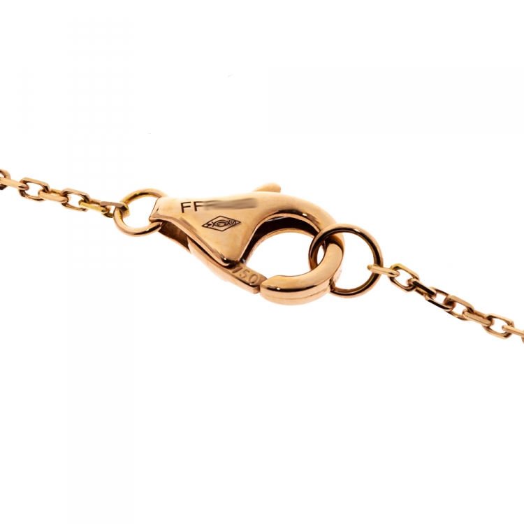 Pre Owned Cartier Amulette De Cartier Diamond Malachite 18K Rose Gold XS Bracelet