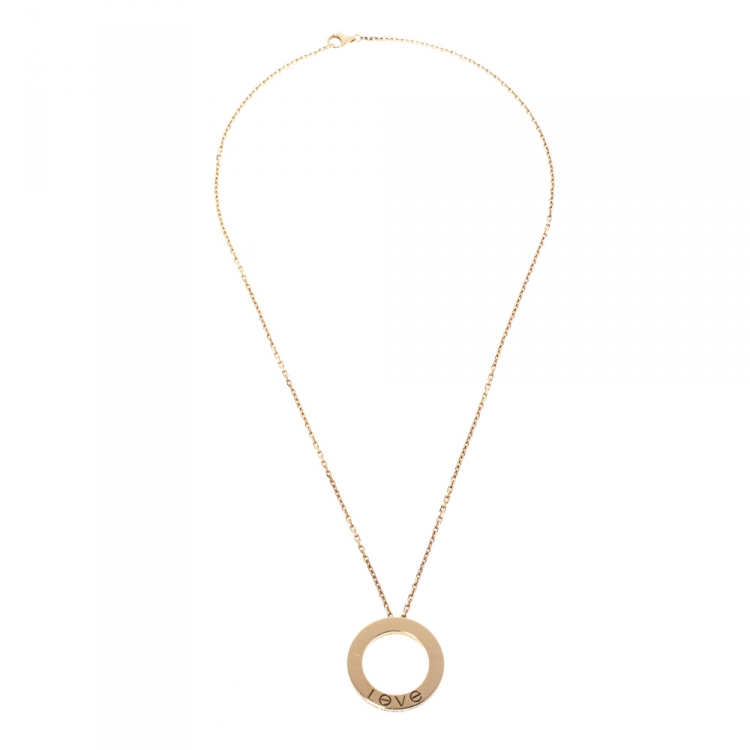 Pre Owned Cartier Love 18K Yellow Gold Pendant Necklace