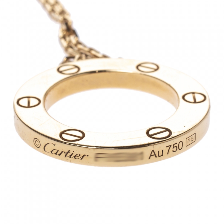 Pre Owned Cartier Love 18K Yellow Gold Pendant Necklace