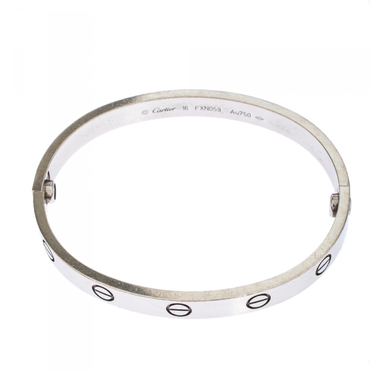Pre Owned Cartier Love 18K White Gold Bracelet 16