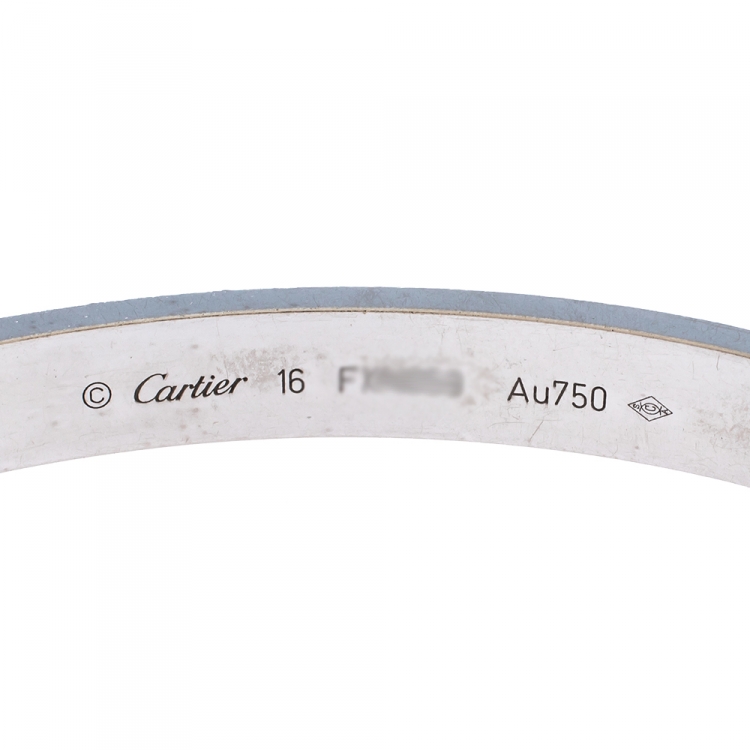 Pre Owned Cartier Love 18K White Gold Bracelet 16