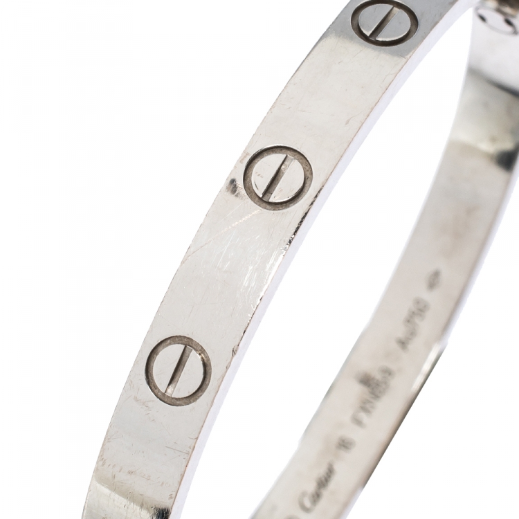 Pre Owned Cartier Love 18K White Gold Bracelet 16