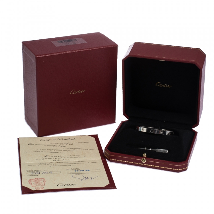 Pre Owned Cartier Love 18K White Gold Bracelet 16