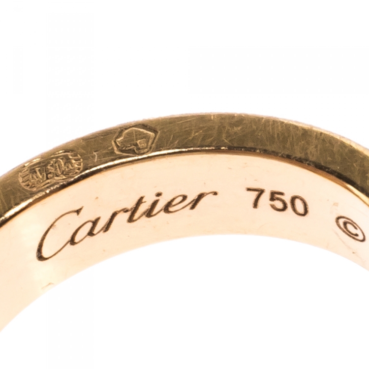 Pre Owned Cartier Love Diamond 18K Rose Gold White Adjustable Cord Bracelet