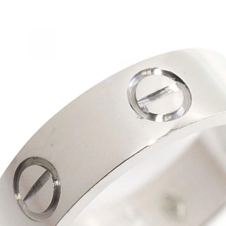 Pre Owned Cartier Love 18K White Gold Ring Size 51