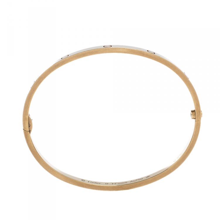 Pre Owned Cartier Love 18K Yellow Gold SM Bracelet 17