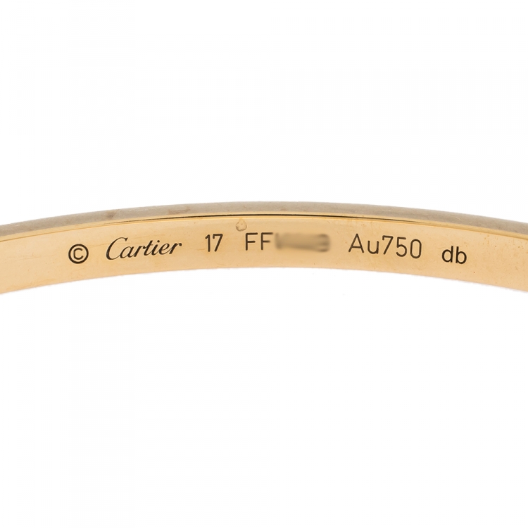 Pre Owned Cartier Love 18K Yellow Gold SM Bracelet 17