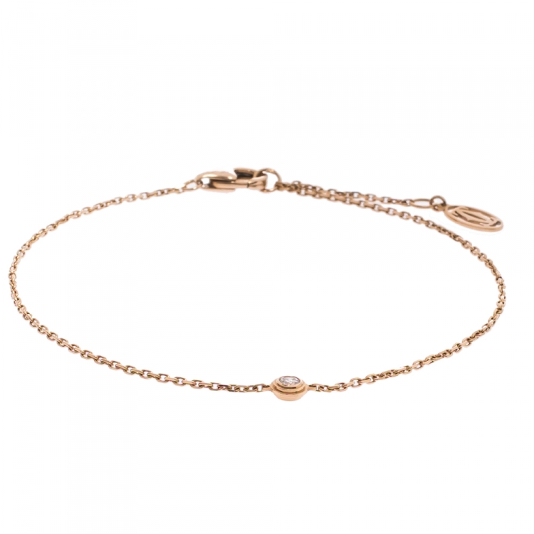 Pre Owned Cartier Diamants Legers De Cartier Diamond 18K Rose Gold XS Bracelet