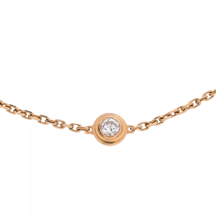 Pre Owned Cartier Diamants Legers De Cartier Diamond 18K Rose Gold XS Bracelet