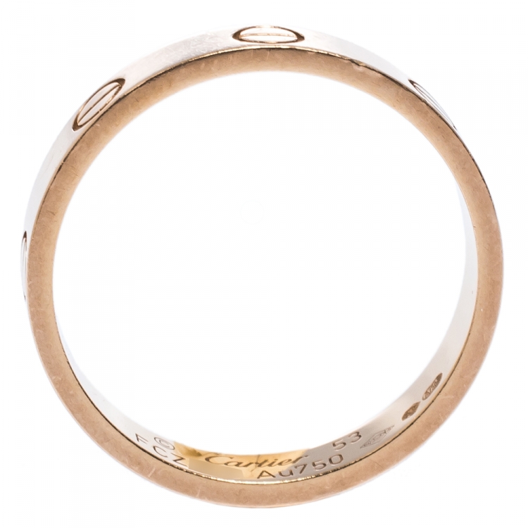 مملوكة مسبقًا Cartier Love 18K Rose Gold Wedding Band Ring Size 53