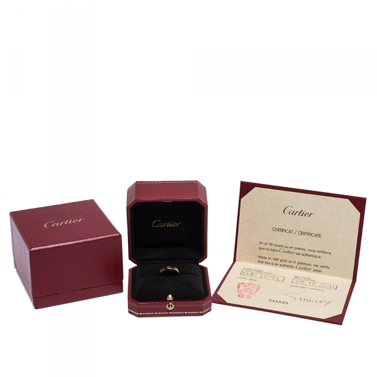 Pre Owned Cartier Love 18K Rose Gold Wedding Band Ring Size 55