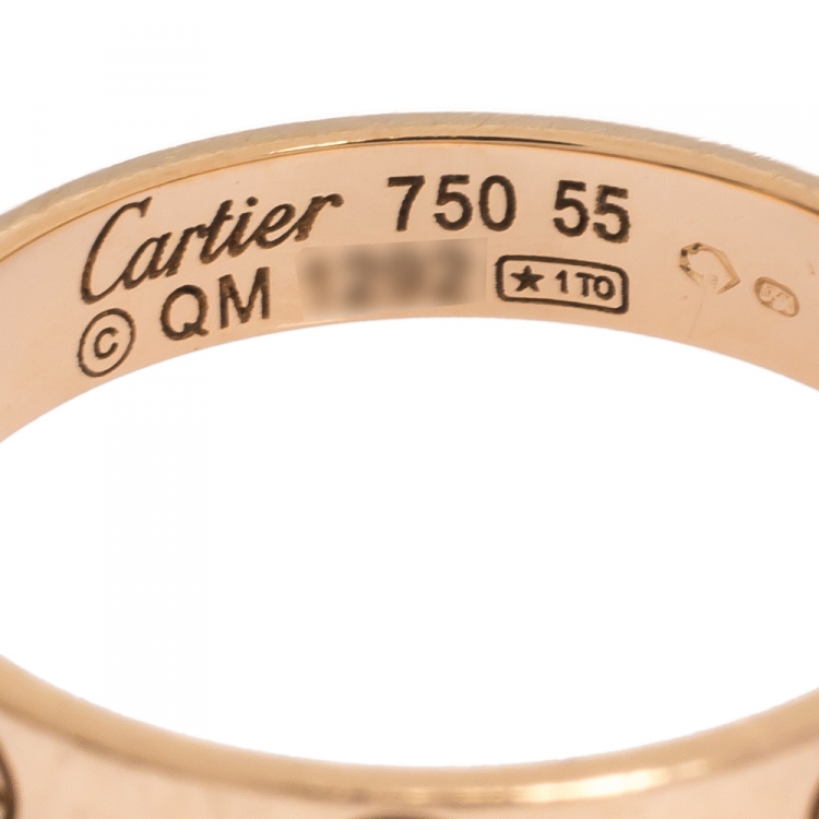 Pre Owned Cartier Love 18K Rose Gold Wedding Band Ring Size 55