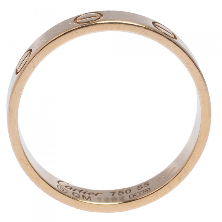Pre Owned Cartier Love 18K Rose Gold Wedding Band Ring Size 55