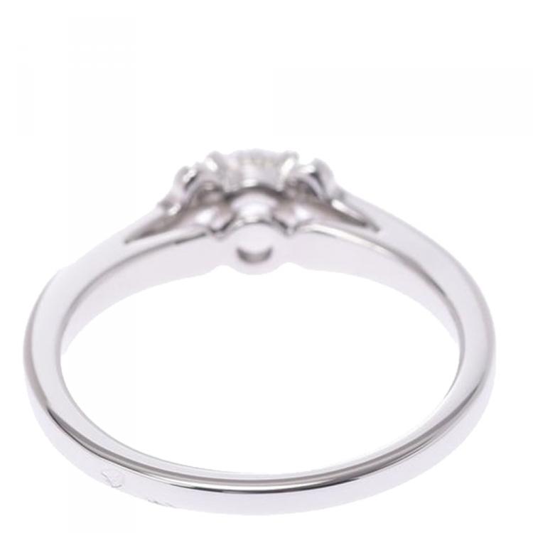 Pre Owned Cartier Ballerine Platinum Diamond Engagement Ring Size 52