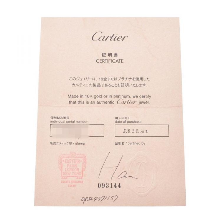 Pre Owned Cartier Ballerine Platinum Diamond Engagement Ring Size 52