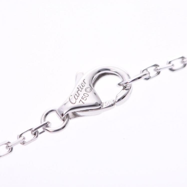 Pre Owned Cartier Heart of Cartier 18K White Gold Diamond Pendant Necklace 