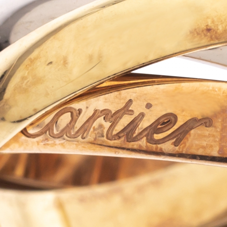 Pre Owned Cartier Trinity 18K Three Tone Gold Band Ring Size 52