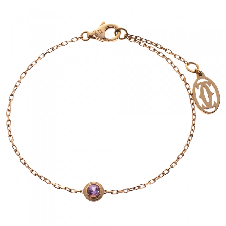 Pre Owned Cartier Saphirs Légers De Cartier Pink Sapphire 18K Rose Gold Bracelet