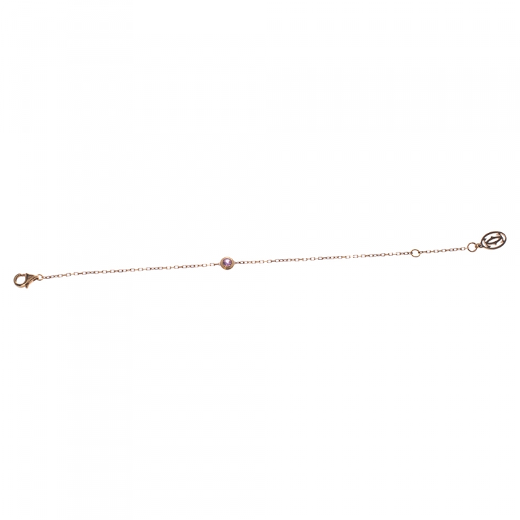 Pre Owned Cartier Saphirs Légers De Cartier Pink Sapphire 18K Rose Gold Bracelet