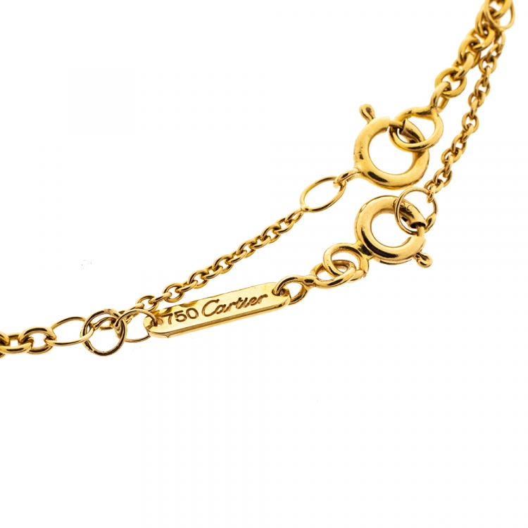 Pre Owned Cartier Trinity Vintage 18K Three Tone Gold Pendant Necklace