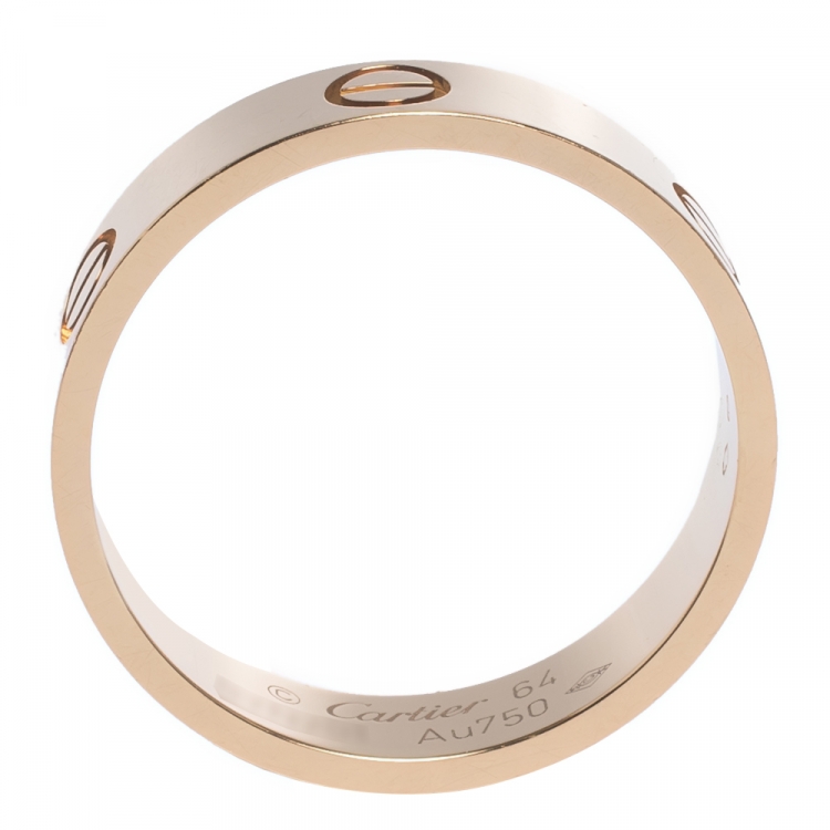 Pre Owned Cartier Love 18K Rose Gold Band Ring Size 64