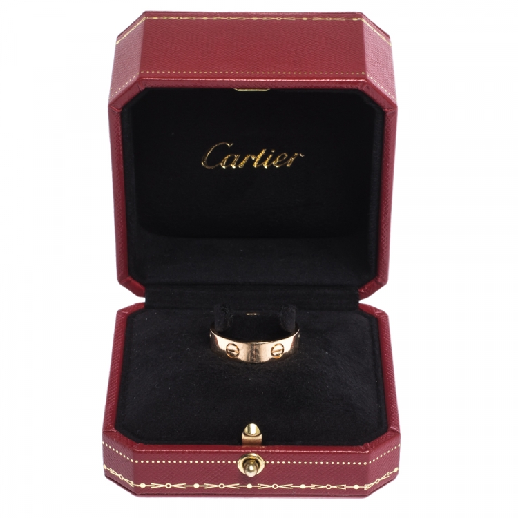 Pre Owned Cartier Love 18K Rose Gold Band Ring Size 64