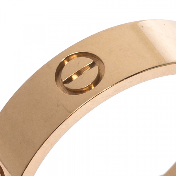 Pre Owned Cartier Love 18K Rose Gold Band Ring Size 64