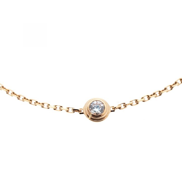 Pre Owned Cartier Diamants Légers De Cartier Diamond 18K Rose Gold XS Bracelet