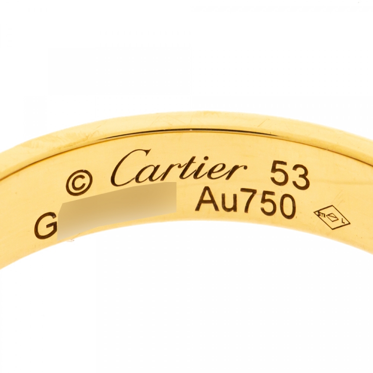 Pre Owned Cartier Love 18K Yellow Gold Wedding Band Ring Size 53