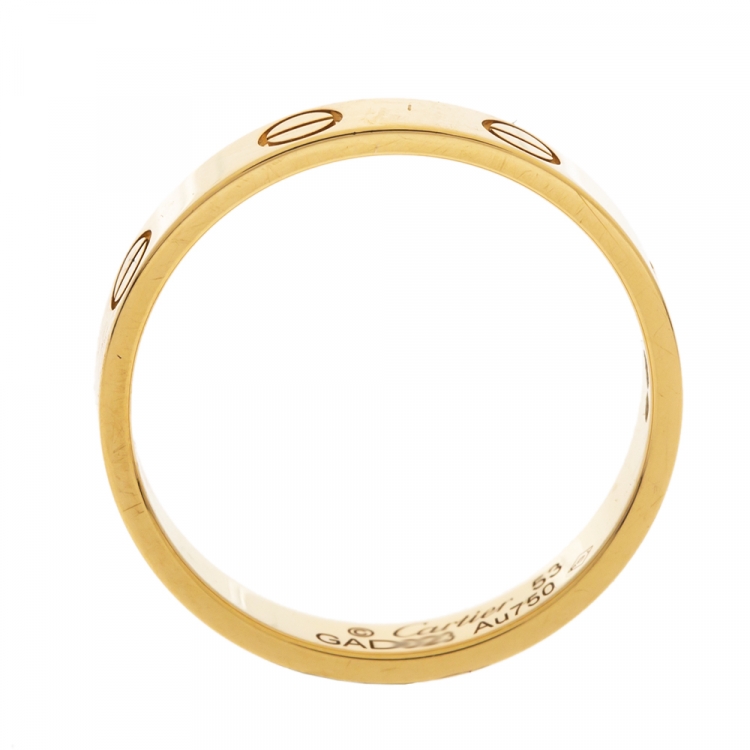 Pre Owned Cartier Love 18K Yellow Gold Wedding Band Ring Size 53