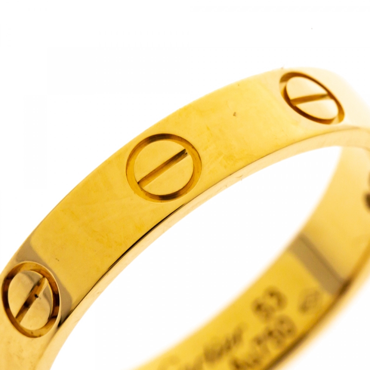 Pre Owned Cartier Love 18K Yellow Gold Wedding Band Ring Size 53