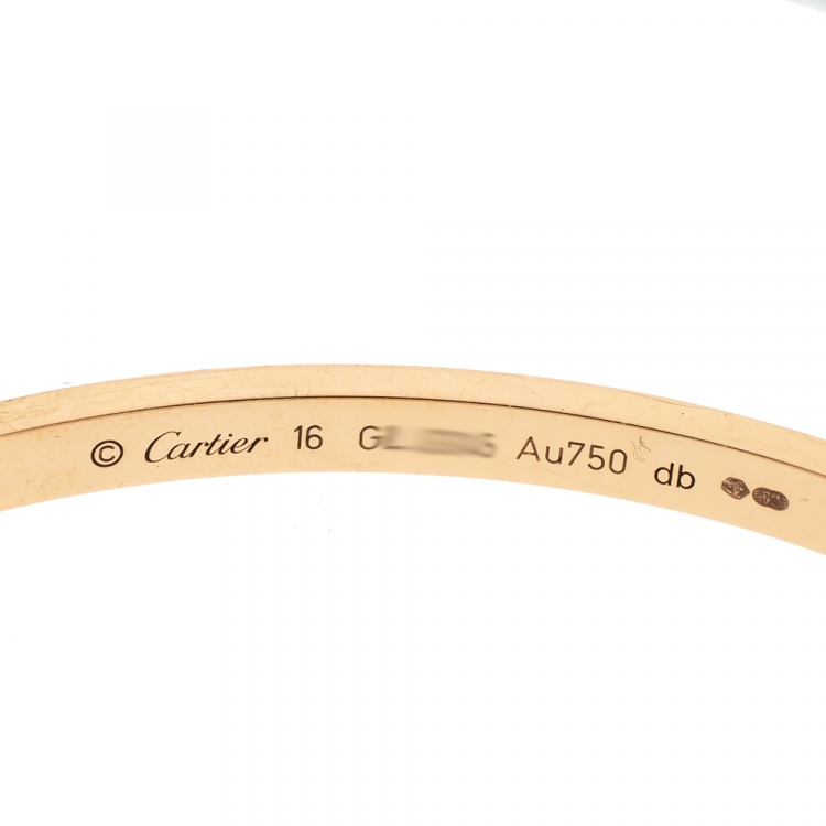 Pre Owned Cartier Love 18K Rose Gold SM Bracelet 16