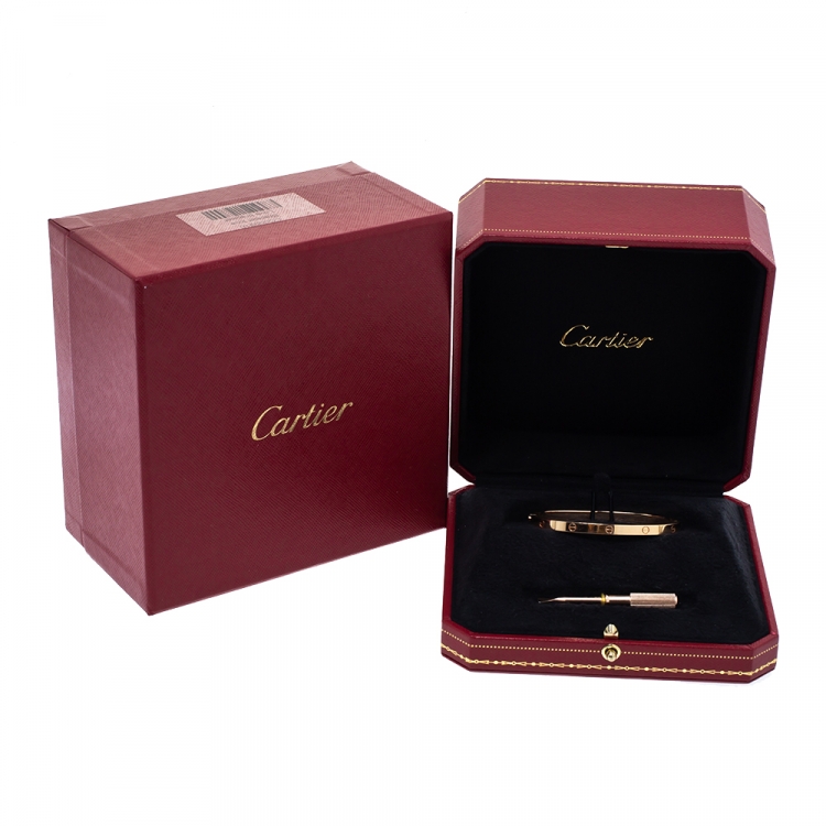 Pre Owned Cartier Love 18K Rose Gold SM Bracelet 16